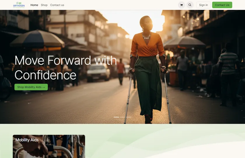 Orthogen Supplies storefront, home page